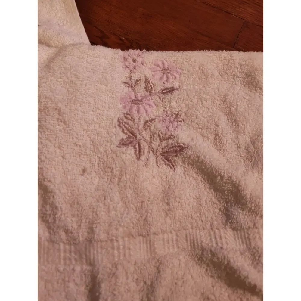 Vintage Purple Towel Set Retro Decorative Bath Lace Crochet Trim Set Of 3